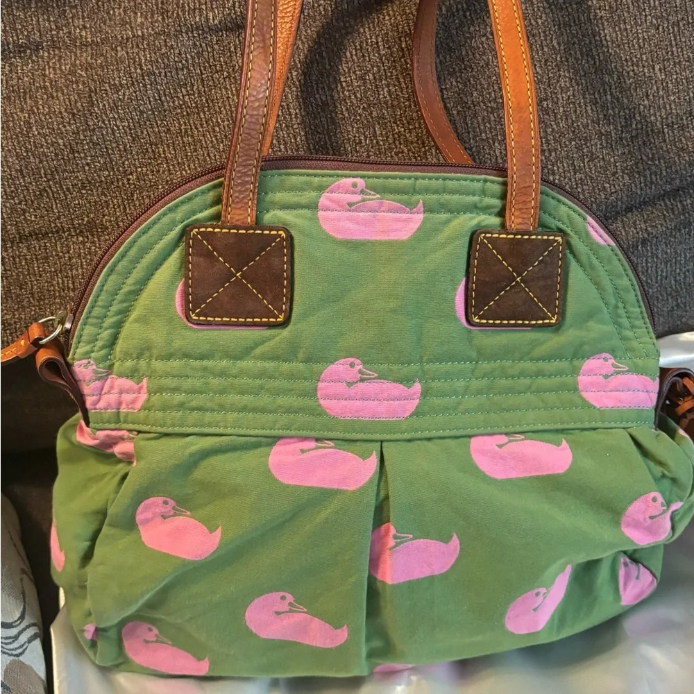 RARE🔥Authentic DOONEY & BOURKE Leather/cotton Duck print Satchel/Shoulder bag - Picture 13 of 16